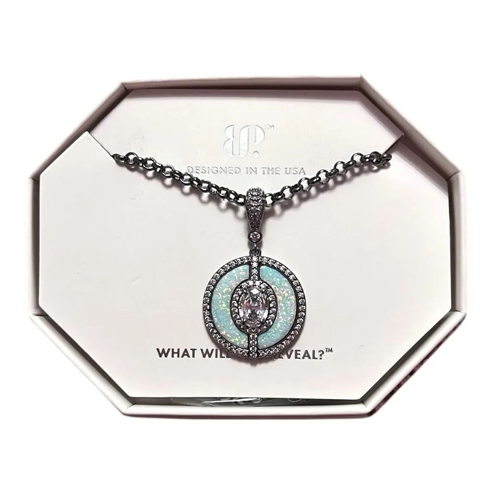 Bomb PartyโOctober 2025 Grade Was The Armor White Opal Hematite Plated Necklace